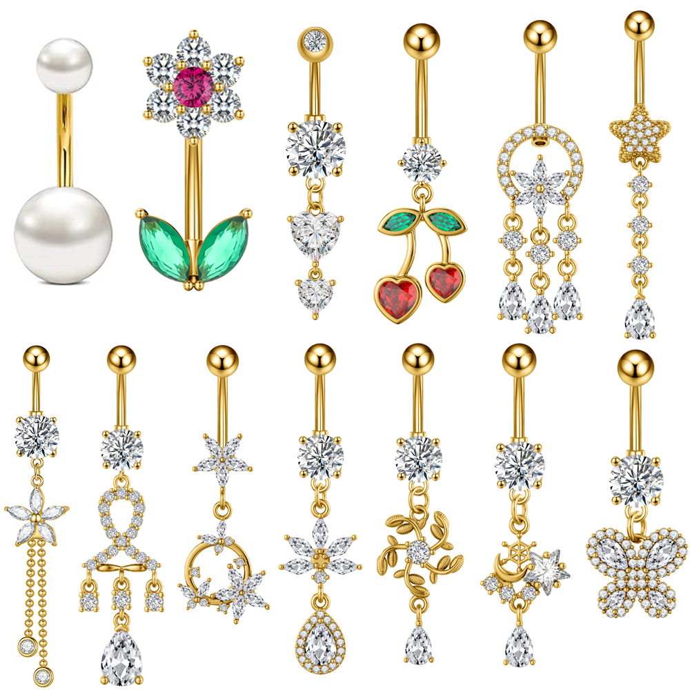 Belly Bar Titanium - 1PC Gold Color Series Belly Button