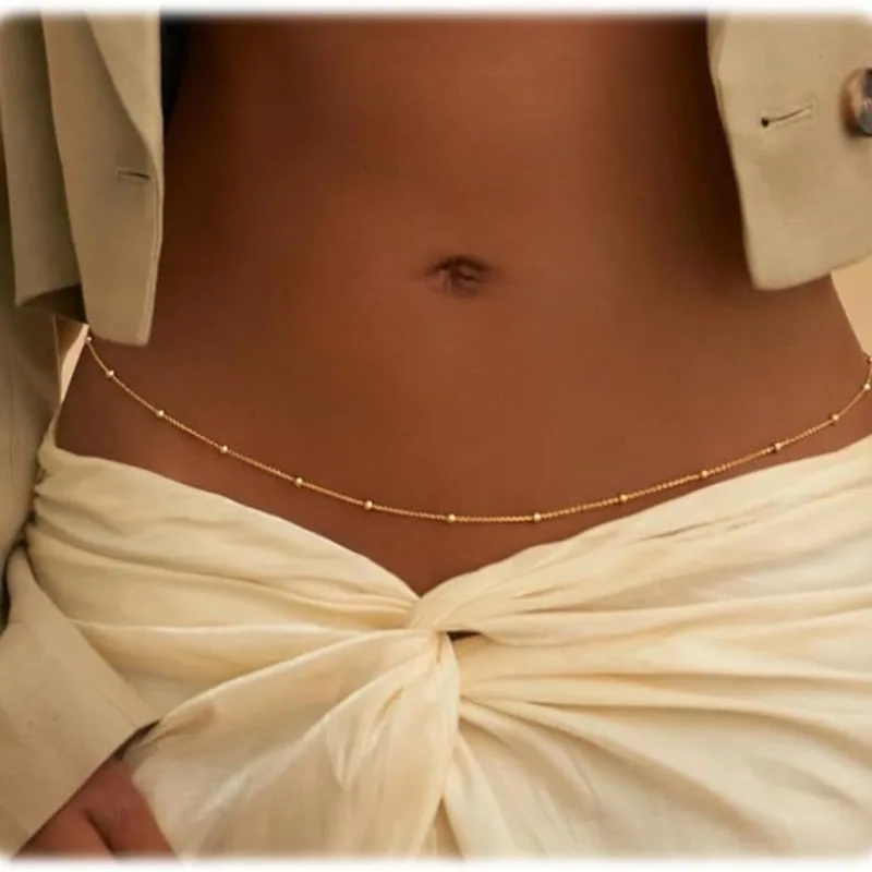 Body Jewelry Waterproof - Waterproof Waist Chains for Women 14K