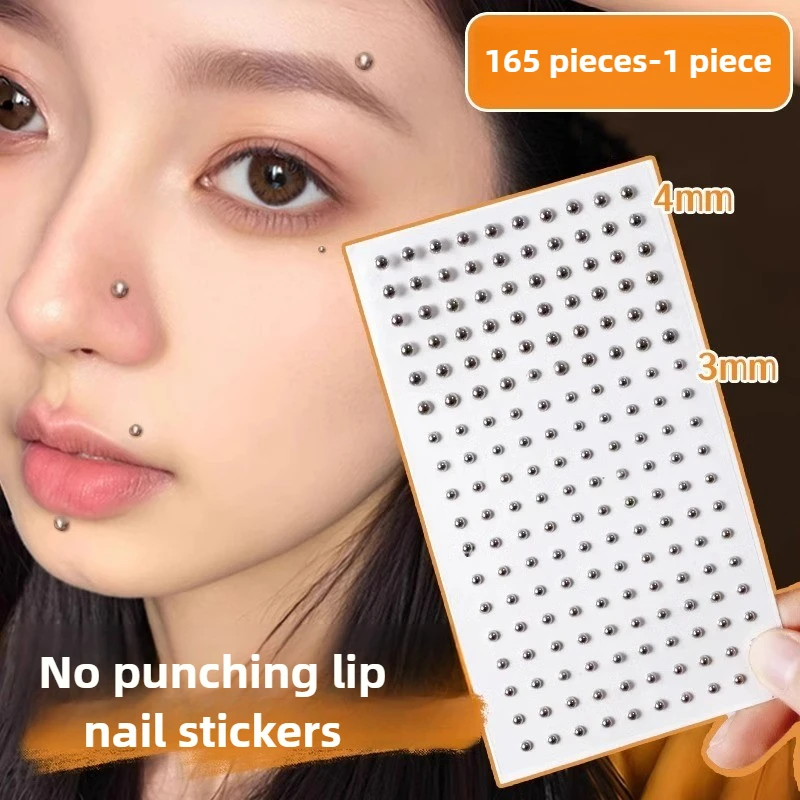 Body Jewelry And Piercing - 165pcs Non Piercing Lip Nails Sticker