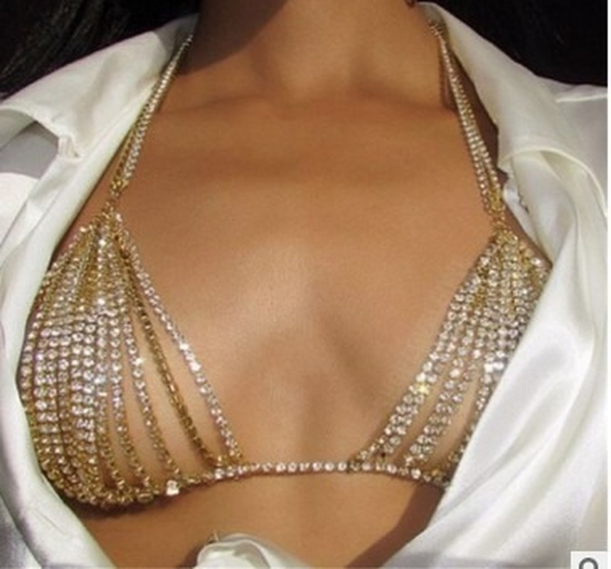 Body Jewelry For Women - Summer Sexy Shiny Crystal Rhinestone Bra