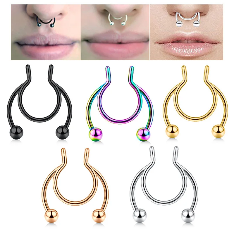 U Shaped Fake Nose Ring Hip Ho – обзор и цена Body Jewelry Nose Studs
