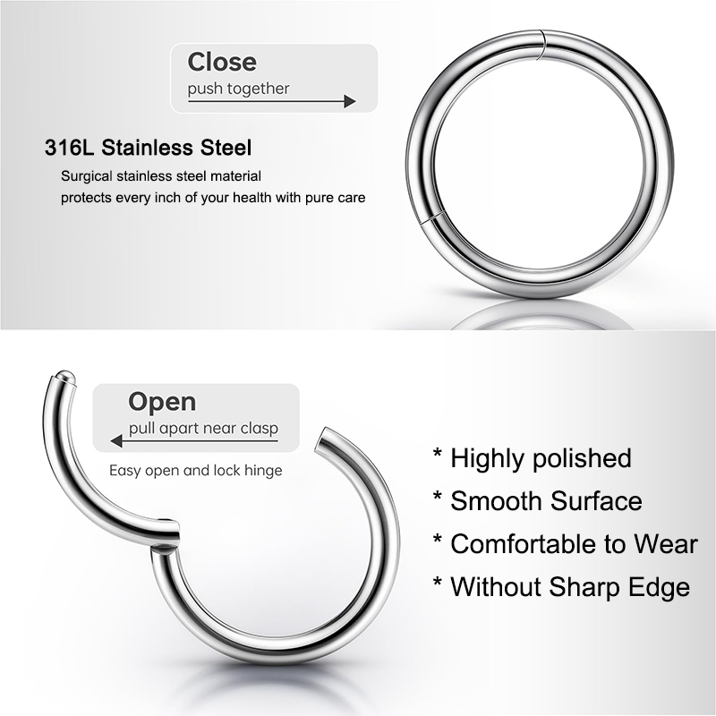 16G 316L Surgical Steel Hinged – обзор и цена Body Jewelry And Piercing