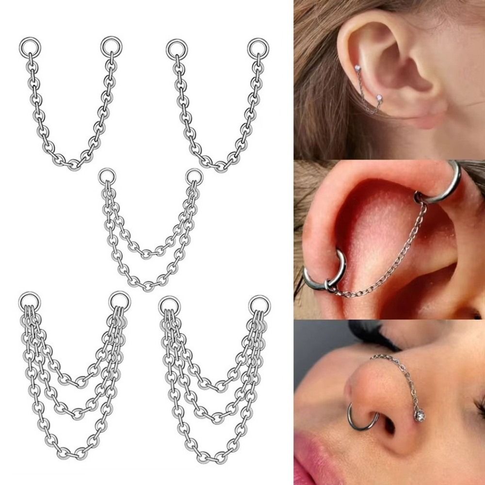 Titanium Nose Chain Three Laye – обзор и цена Body Jewelry And Piercing