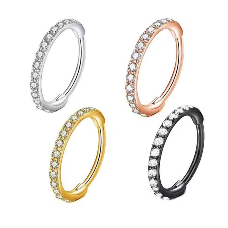 16G Clear CZ Nose Ring Hoop 31 – обзор и цена Body Jewelry Nose Studs