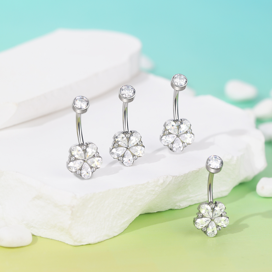 1Pc Titanium Zircon Belly Ring – обзор и цена Belly Bar Titanium