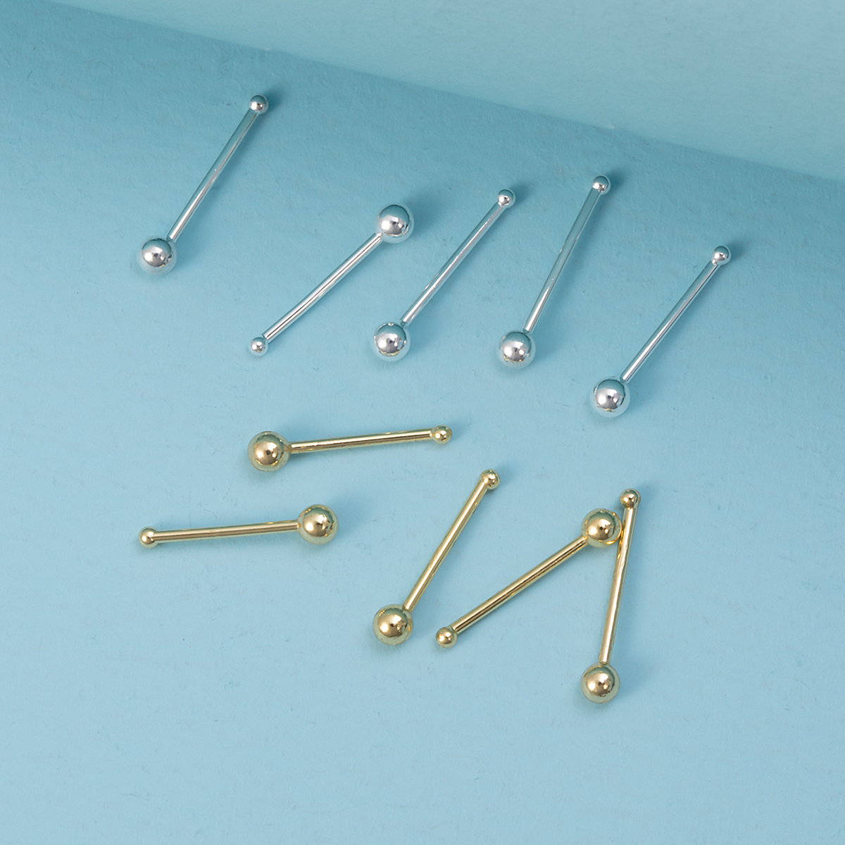 10pcs Nose Stud Rings Cartilag – обзор и цена Nostril Screw Pin