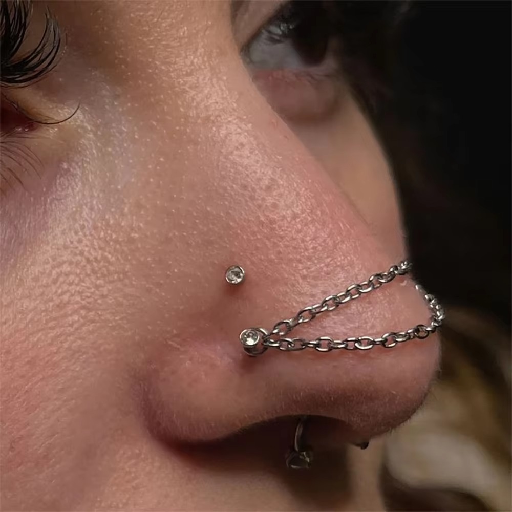 Titanium Nose Chain Double Cha – обзор и цена Body Jewelry And Piercing