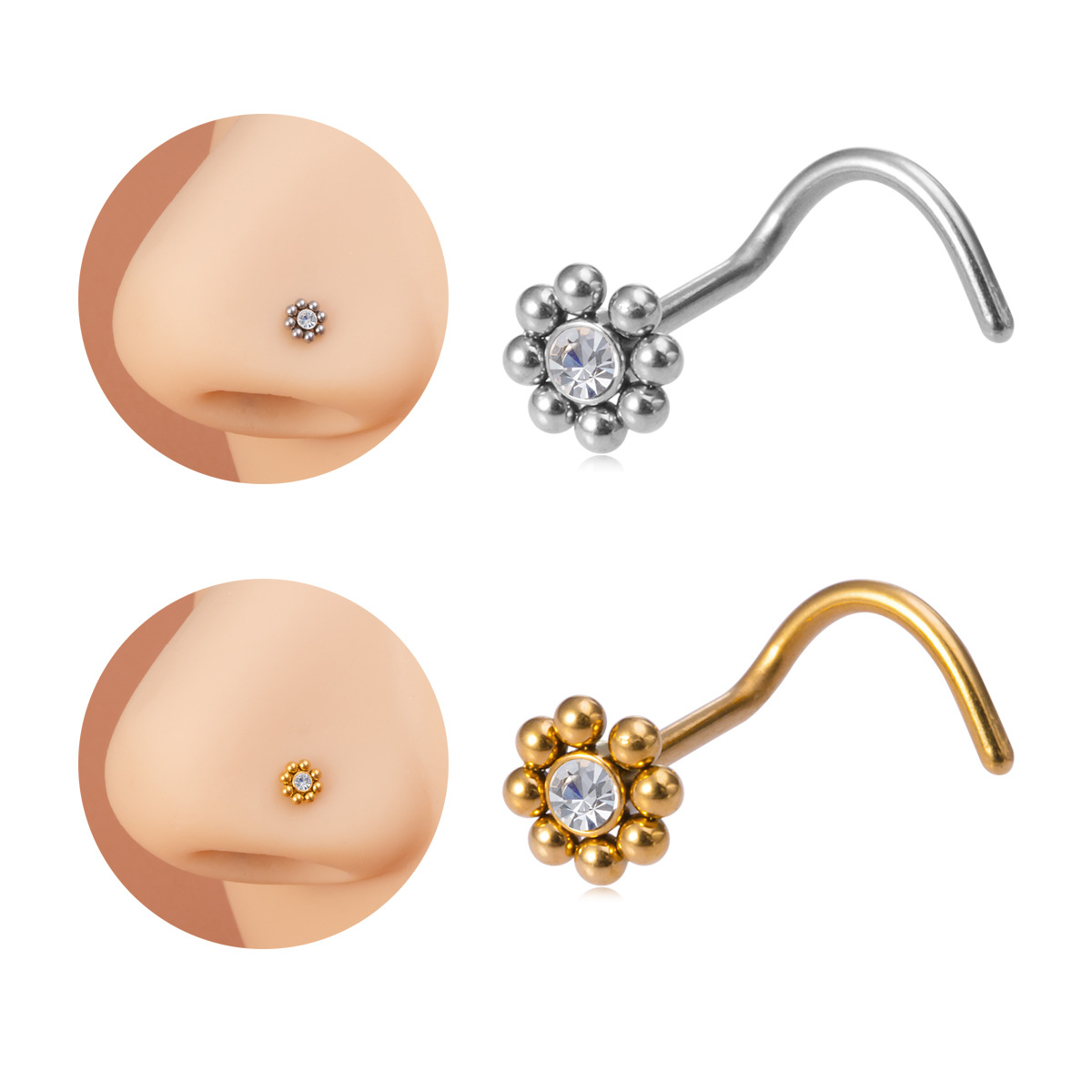 1pc of Flower-Shaped Screw Nos – обзор и цена Nostril Screw Pin