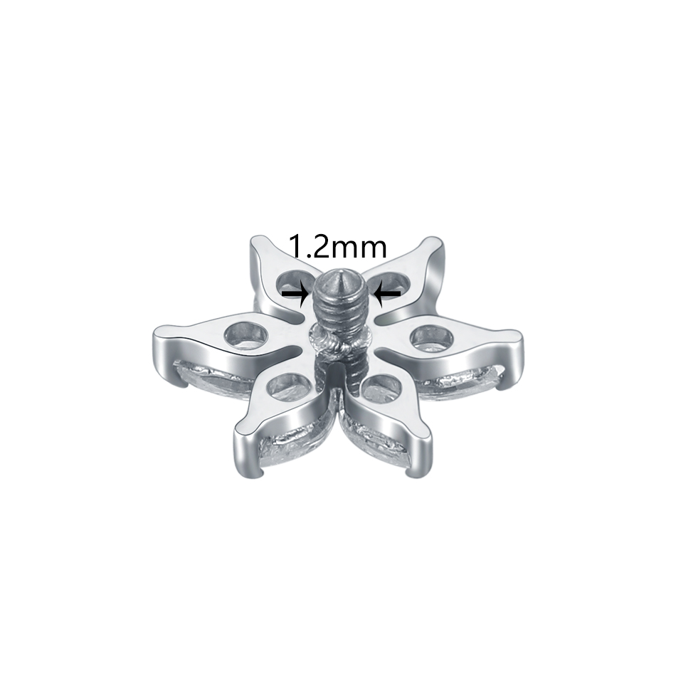 1/5PCS Titanium Crystal Flower – обзор и цена Belly Bar Titanium