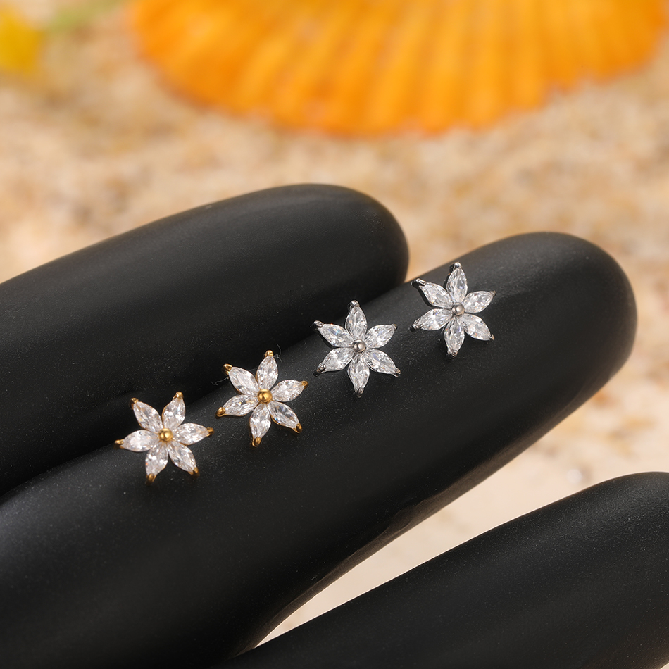 1/5PCS Titanium Crystal Flower – обзор и цена Belly Bar Titanium