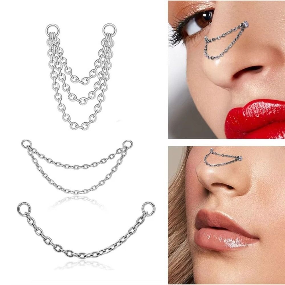 Titanium Nose Chain Three Laye – обзор и цена Body Jewelry And Piercing