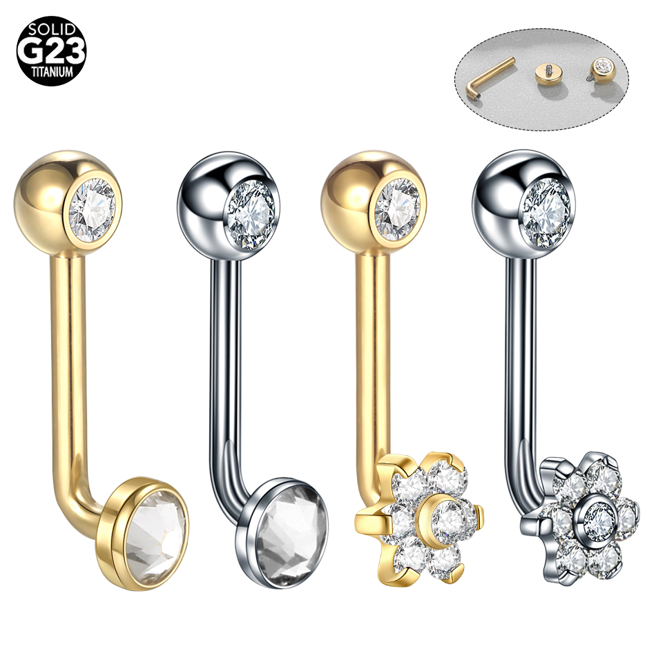 10pcs/lot Titanium Zircon Chri – обзор и цена Belly Bar Titanium