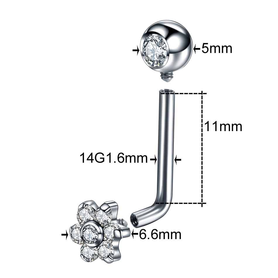 10pcs/lot Titanium Zircon Chri – обзор и цена Belly Bar Titanium