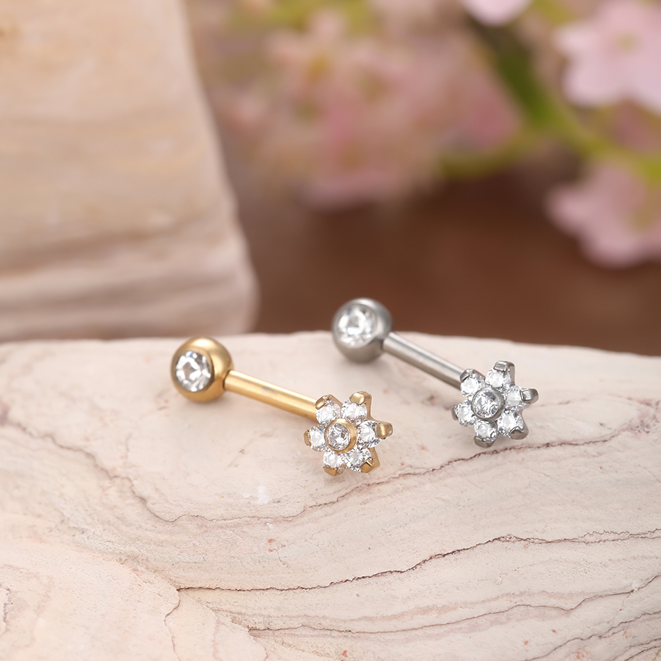 10pcs/lot Titanium Zircon Chri – обзор и цена Belly Bar Titanium