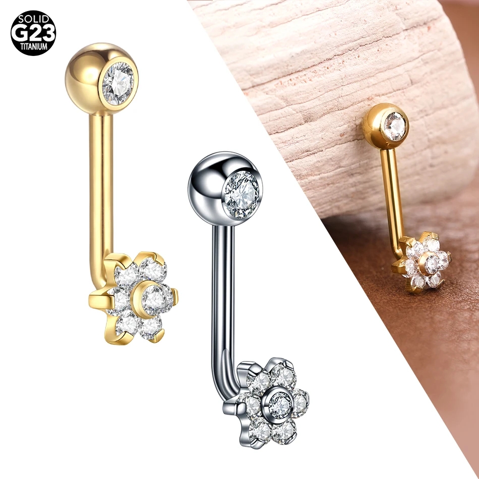 10pcs/lot Titanium Zircon Chri – обзор и цена Belly Bar Titanium