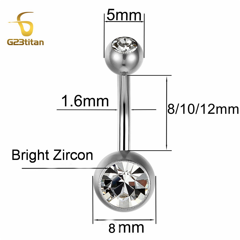 G23Titian 14G 8mm 10mm 12mm Su – обзор и цена Belly Bar Titanium