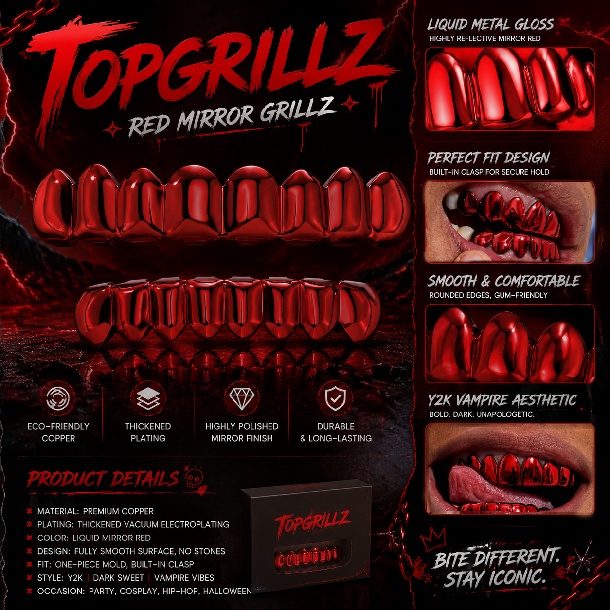 TOPGRILLZ Red Mirror Hip Hop G – обзор и цена Body Jewelry Changing Kit