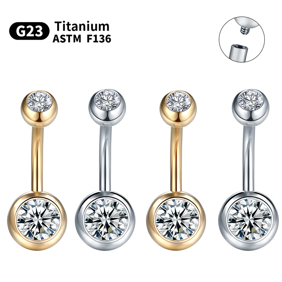 1PC G23 Titanium 14G Gold Colo – обзор и цена Belly Bar Titanium