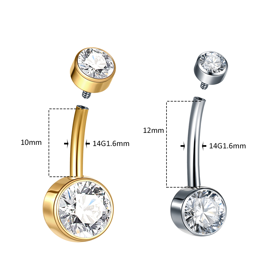 5/10Pcs Titanium Belly Button  – обзор и цена Belly Bar Titanium