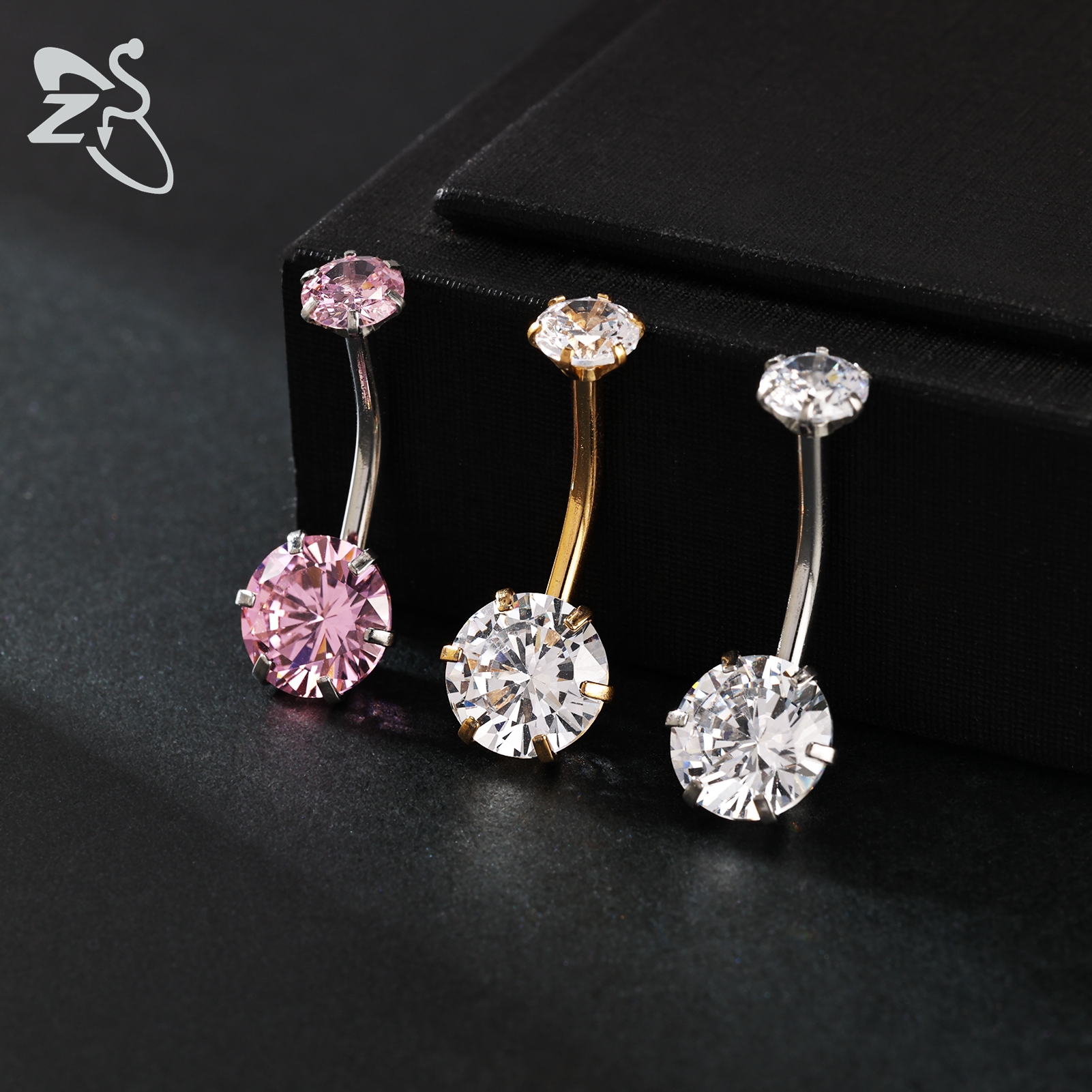 ZS 1 Piece 14G Stainless Steel – обзор и цена Belly Bar Titanium