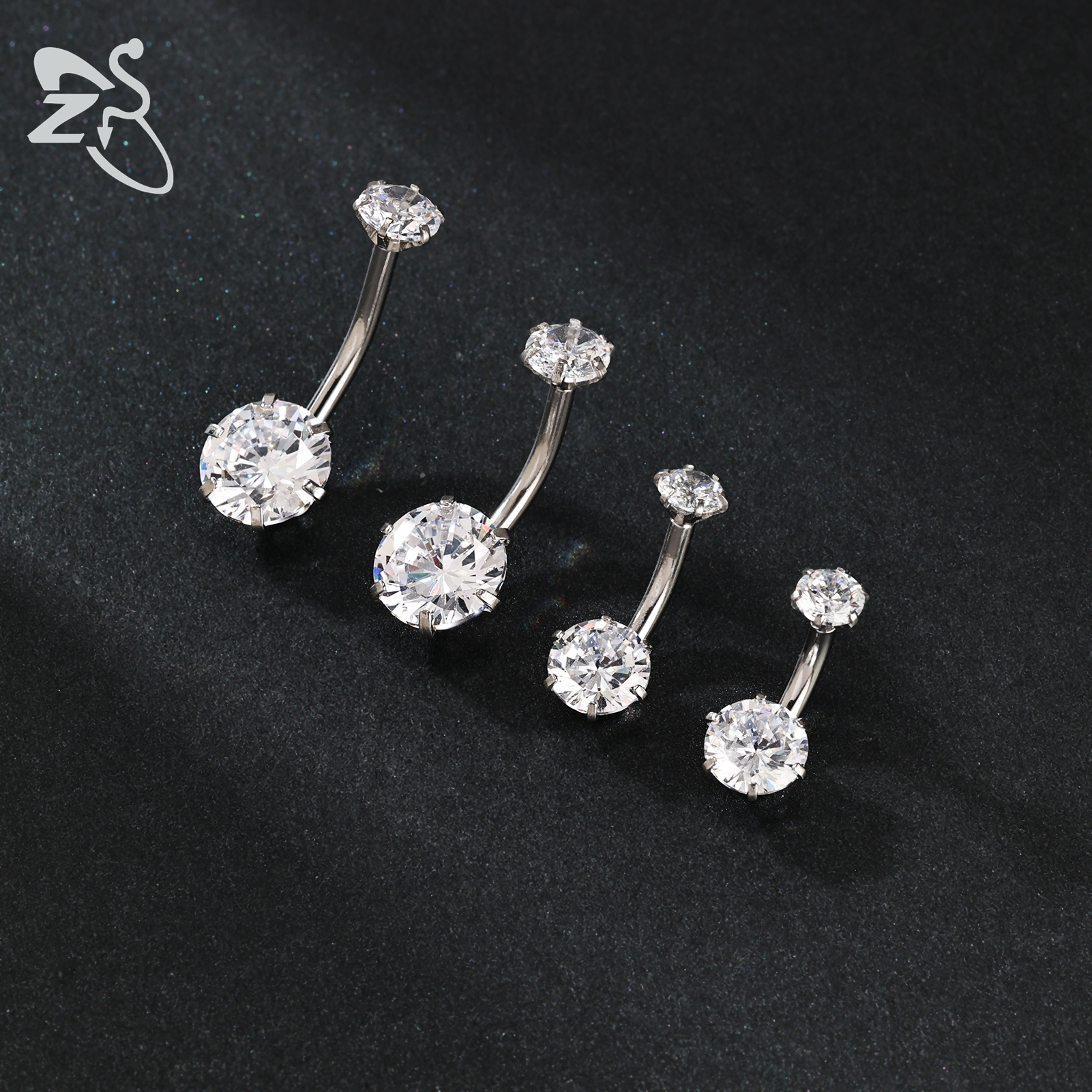 ZS 1 Piece 14G Stainless Steel – обзор и цена Belly Bar Titanium