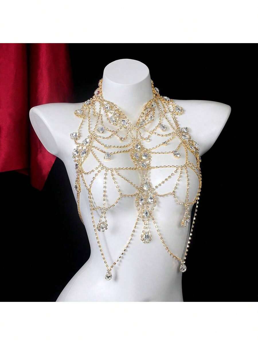 Rhinestone Body Chain Bra Neck – обзор и цена Body Jewelry For Women