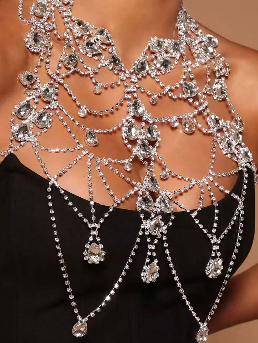 Rhinestone Body Chain Bra Neck – обзор и цена Body Jewelry For Women