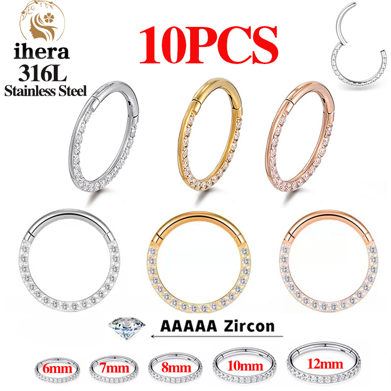 1/10PCS Stainless Steel Nose R – обзор и цена Body Jewelry Nose Studs