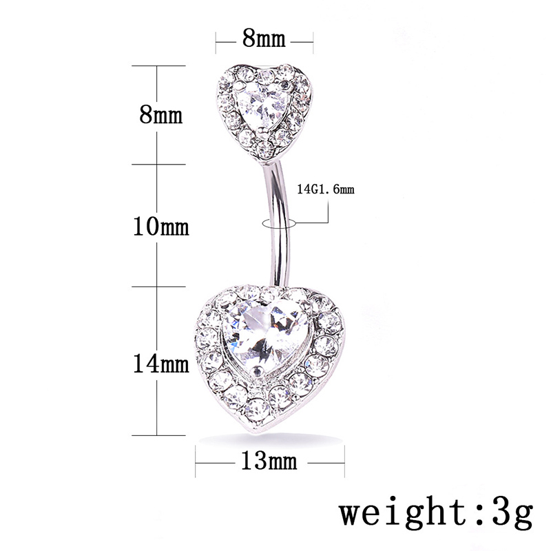 （Summer4）Crystal Heart Navel B – обзор и цена Body Jewelry And Piercing