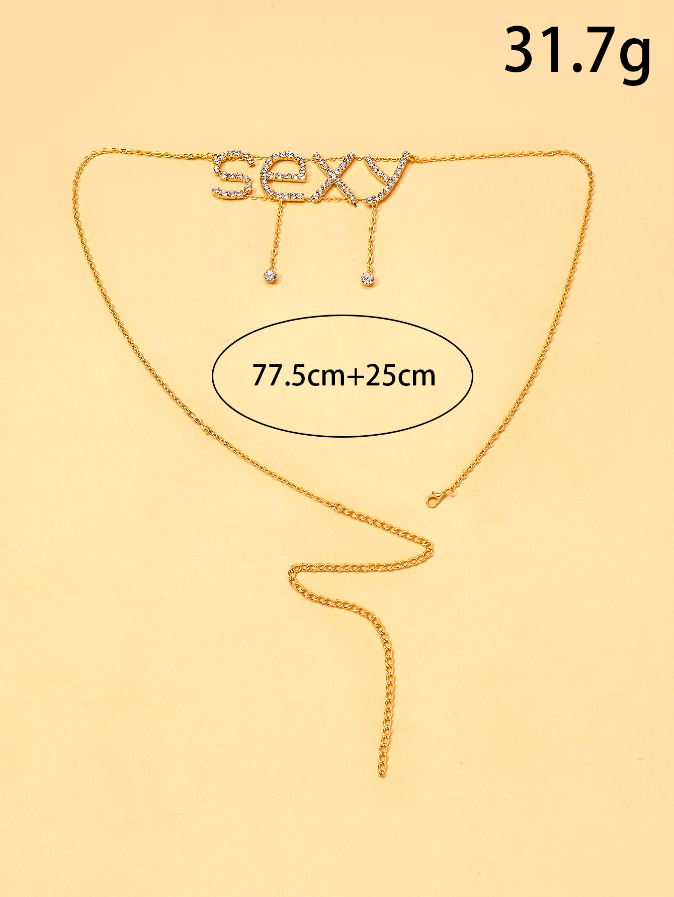 Rhinestone Sexy Letter Double  – обзор и цена Body Jewelry Y2K