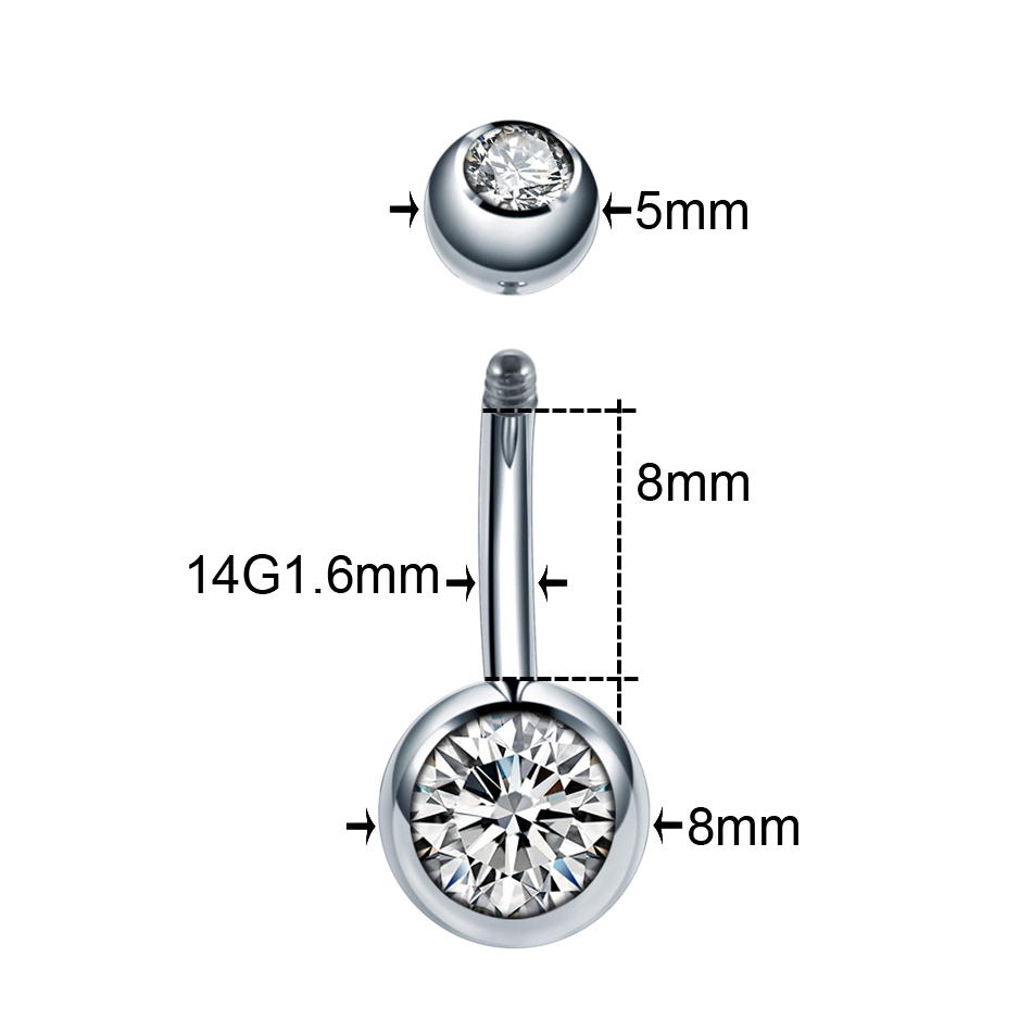 1PC Titanium Piercings 14G Nav – обзор и цена Belly Bar Titanium