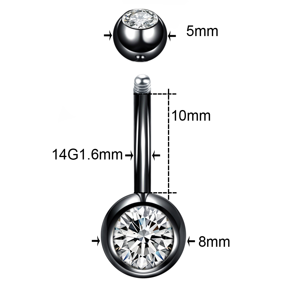 1PC Titanium Piercings 14G Nav – обзор и цена Belly Bar Titanium