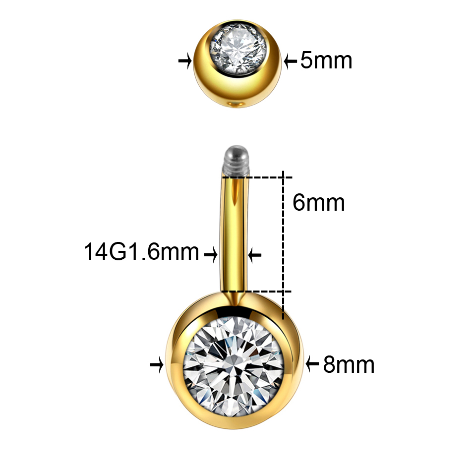 1PC Titanium Piercings 14G Nav – обзор и цена Belly Bar Titanium