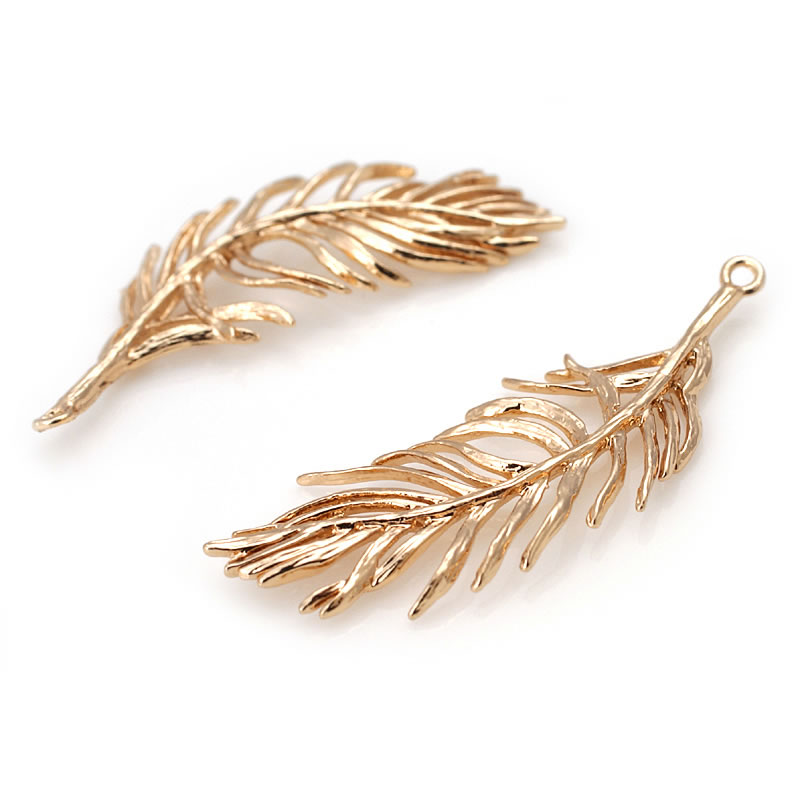 18K Gold Color Brass Feather C – обзор и цена Body Jewelry High Quality