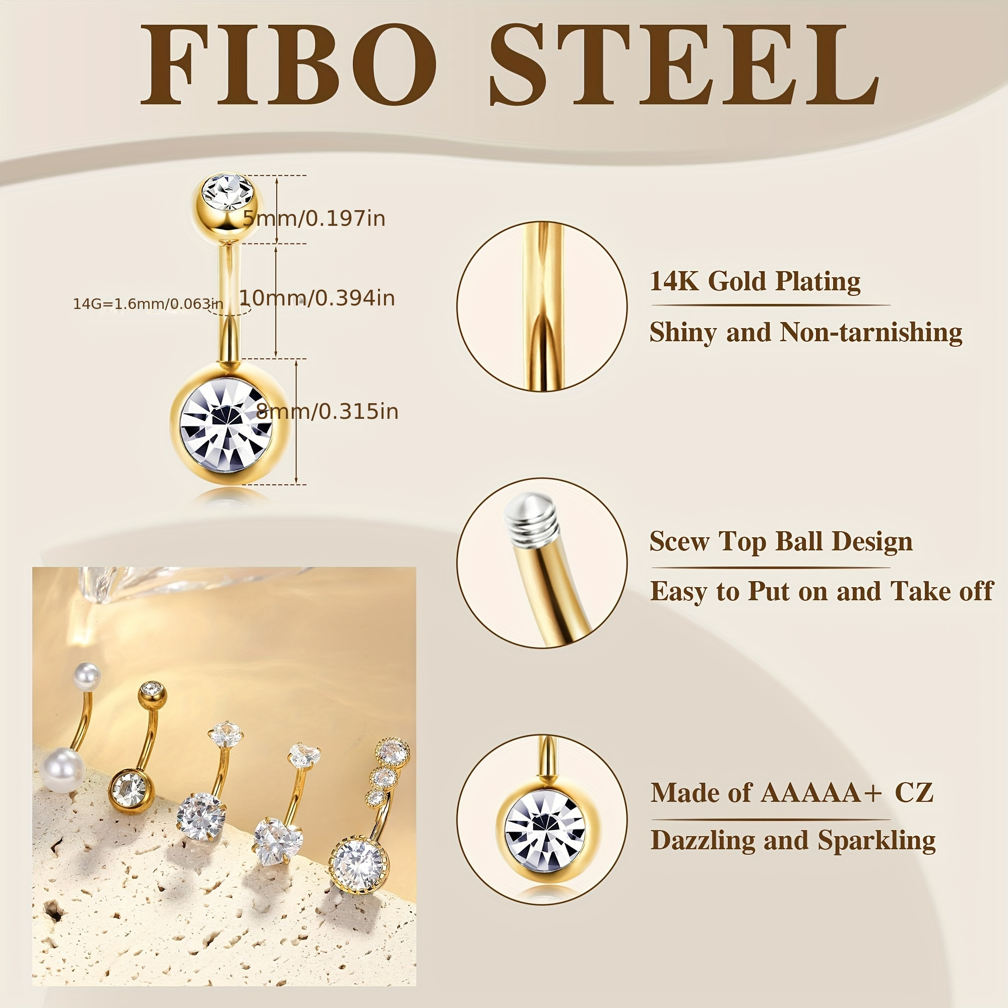 Elegant 14G Stainless Steel Be – обзор и цена Body Jewelry Changing Kit