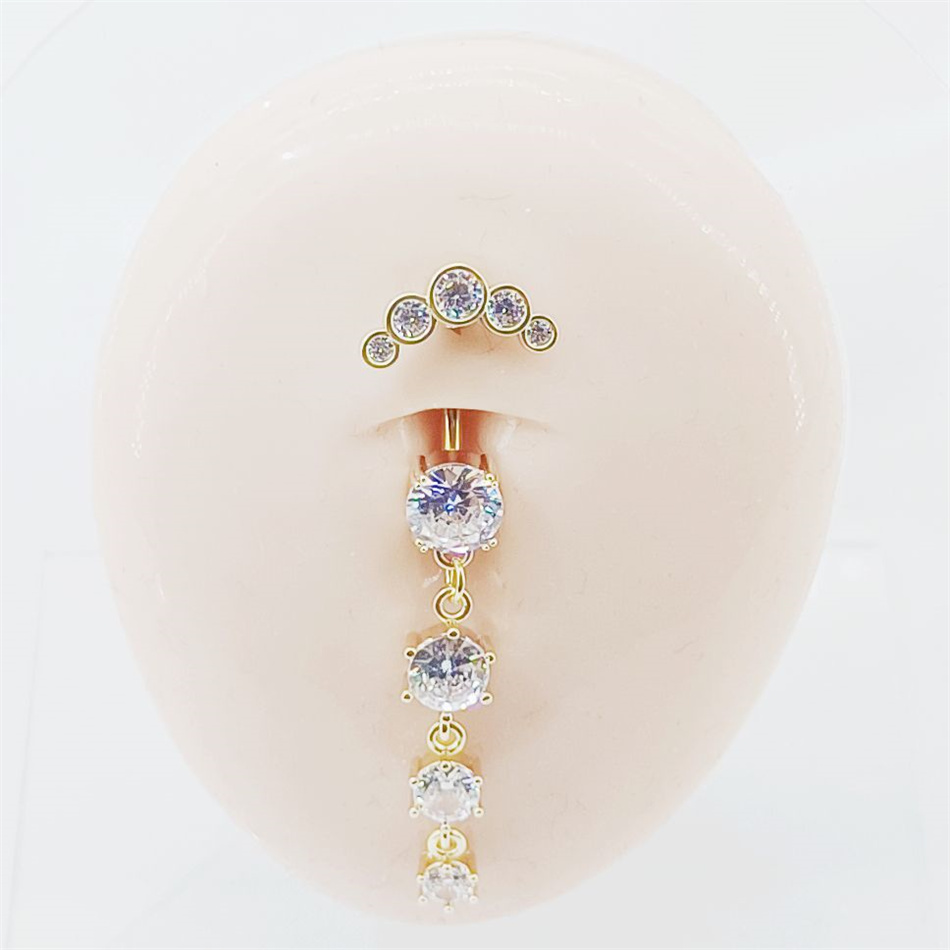 Gold Silver Color Long Dangled – обзор и цена Belly Bar Titanium