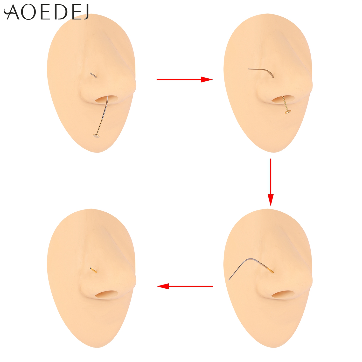 AOEDEJ 1 Piece Stainless Steel – обзор и цена Nostril Screw Pin